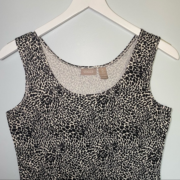 5/$25 | CHICO’S 0 Animal Print Scoop Neck Tank Top - Picture 6 of 8